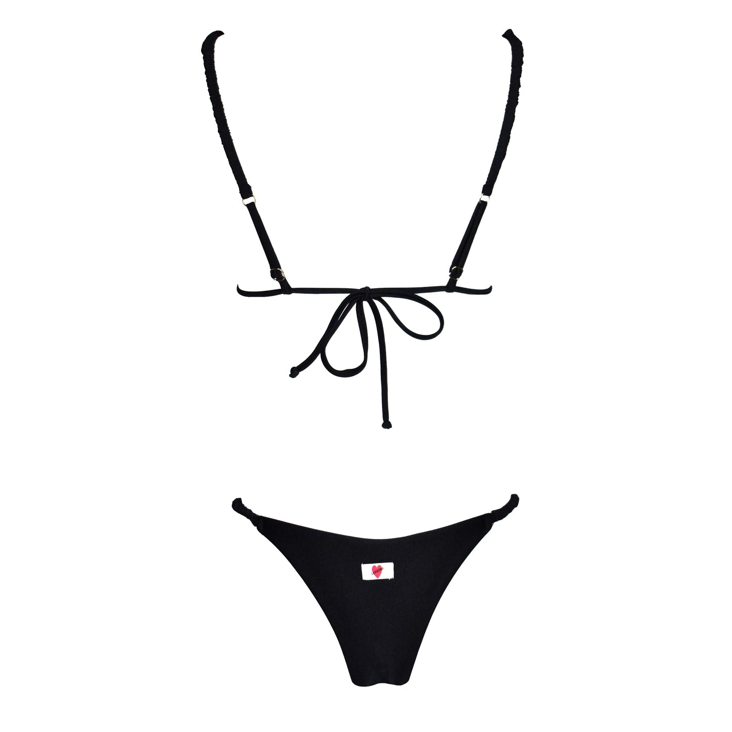 Triangolo Satin Scrunchies Black