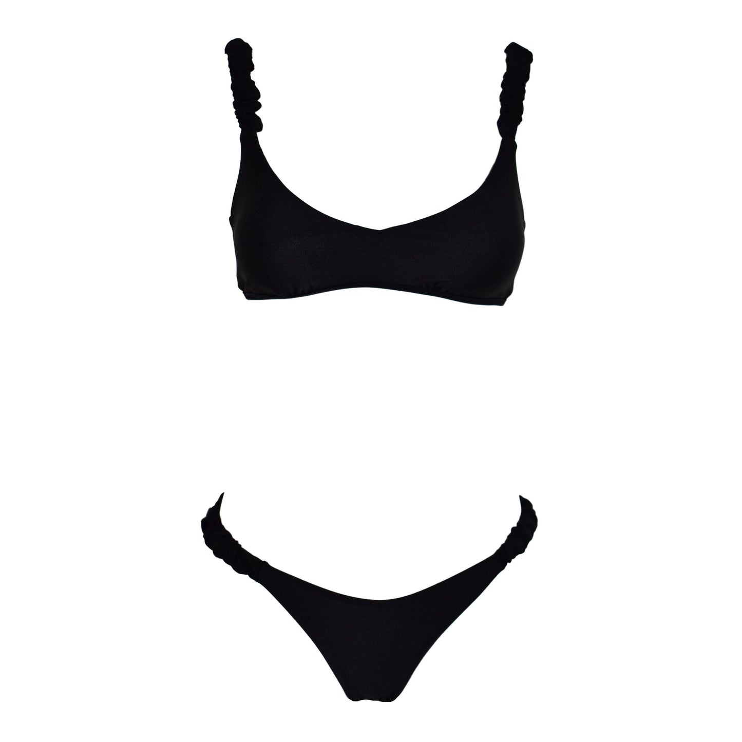 Corpetto Satin Scrunchies Black