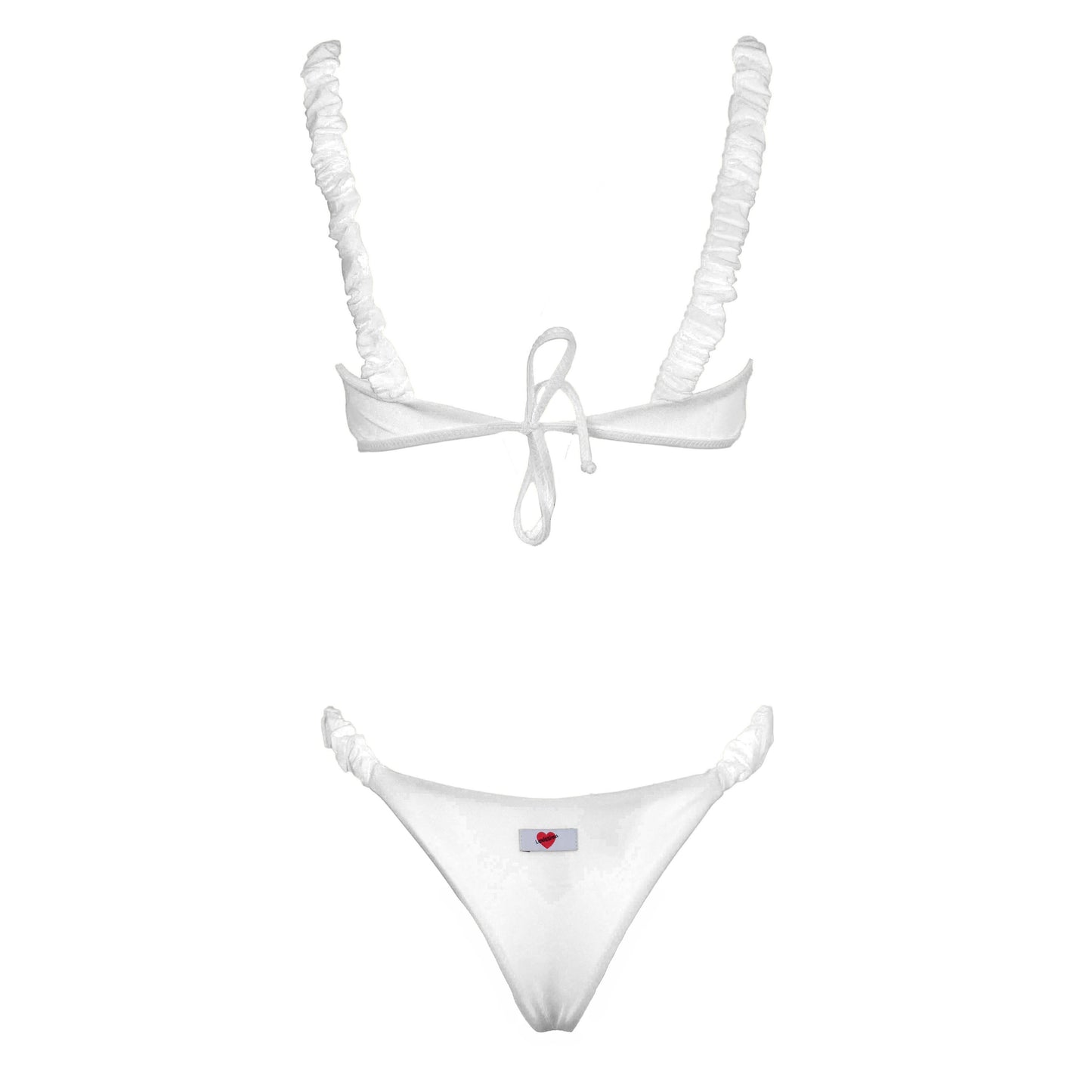 Corpetto Satin Scrunchies White