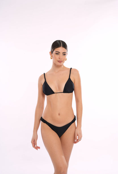 Triangolo Satin Scrunchies Black