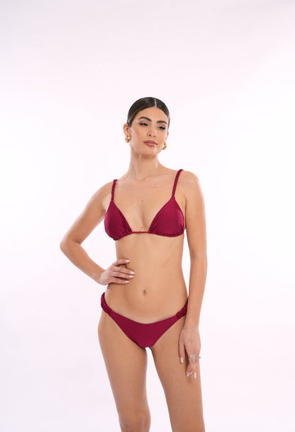 Triangolo Satin Scrunchies Sangria