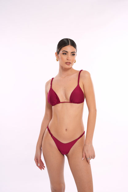 Triangolo Satin Scrunchies Sangria