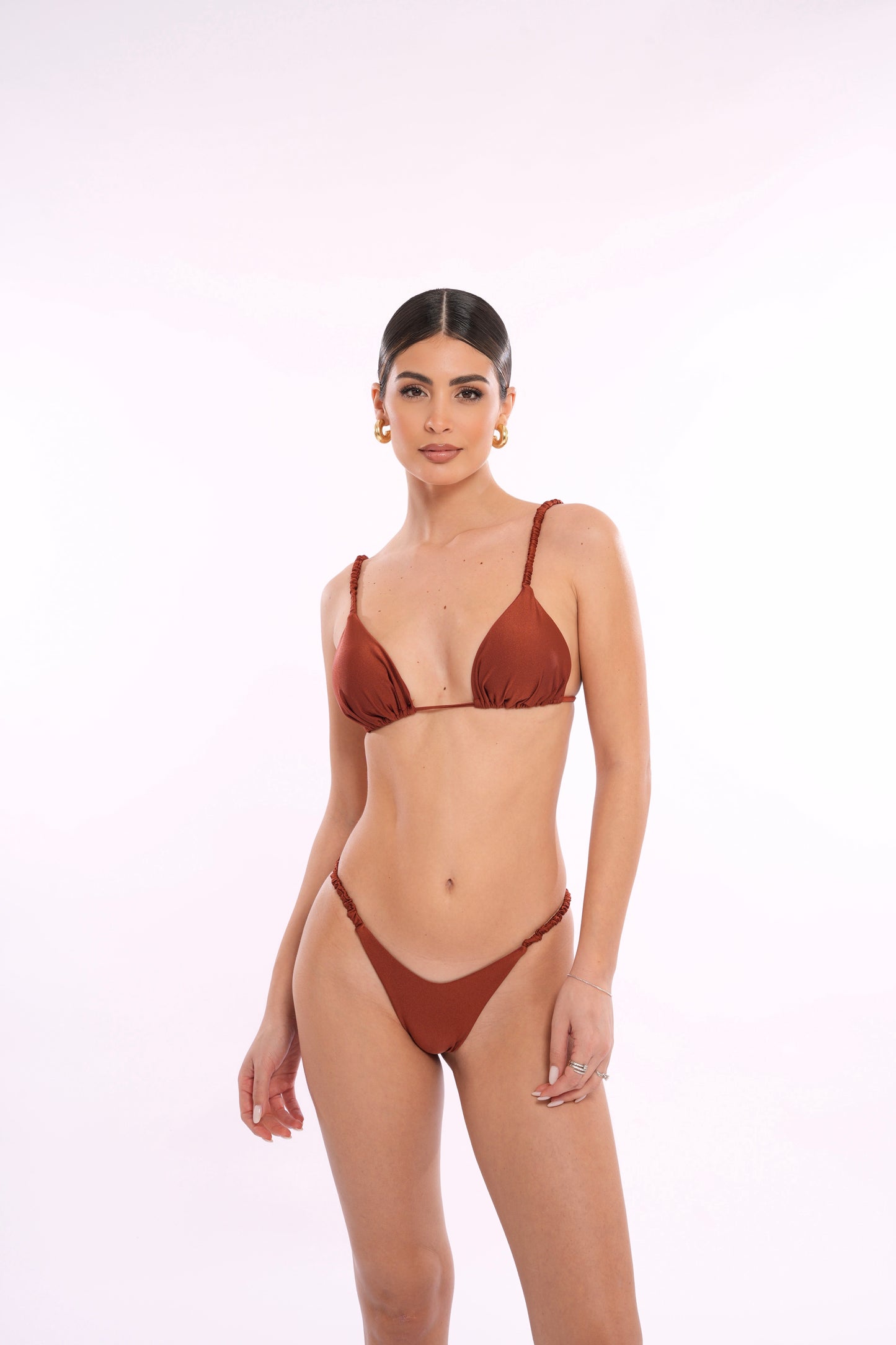 Triangolo Satin Scrunchies Caramello
