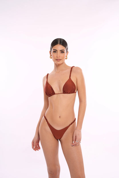 Triangolo Satin Scrunchies Caramello