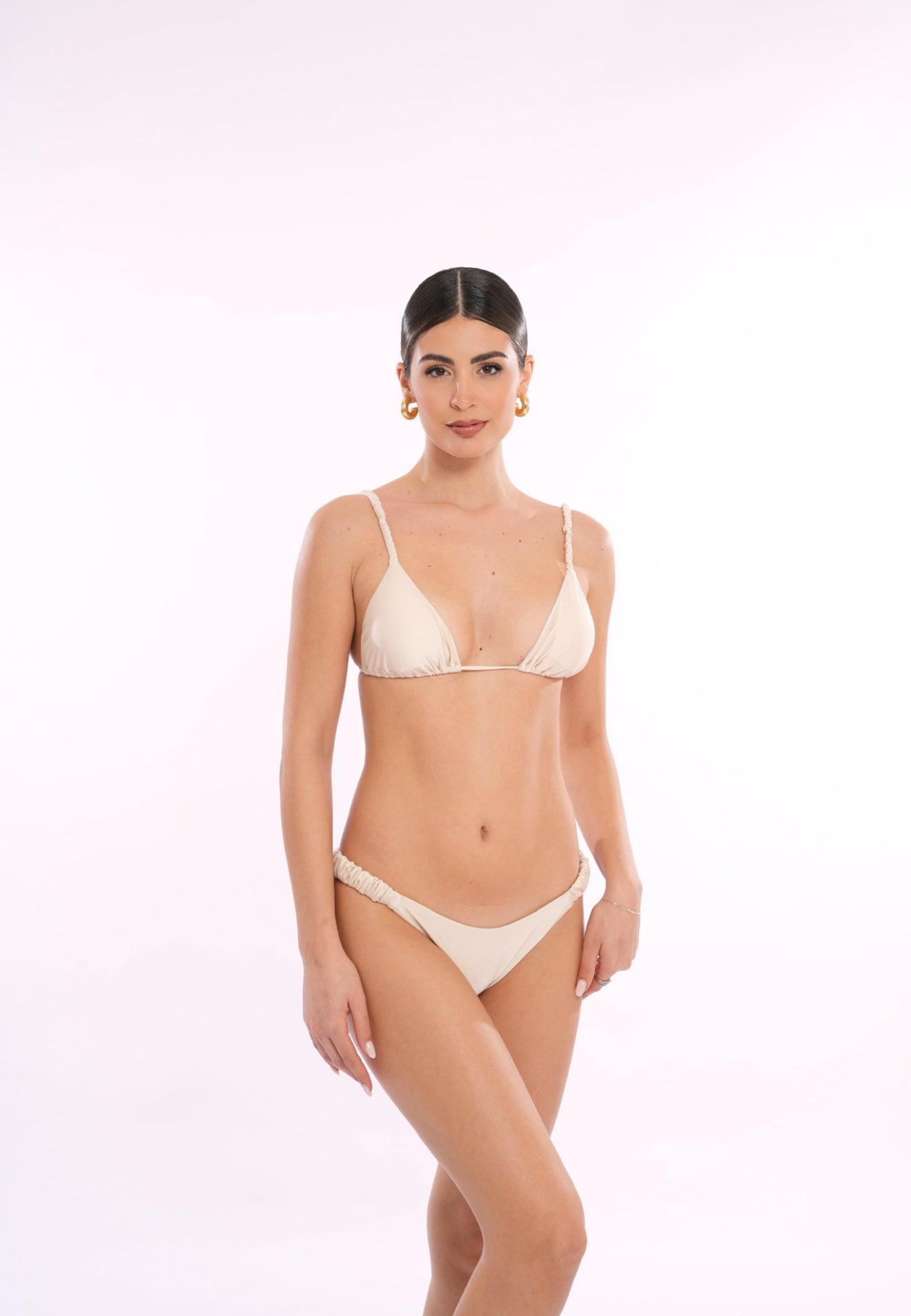 Triangolo Satin Scrunchies Macadamia