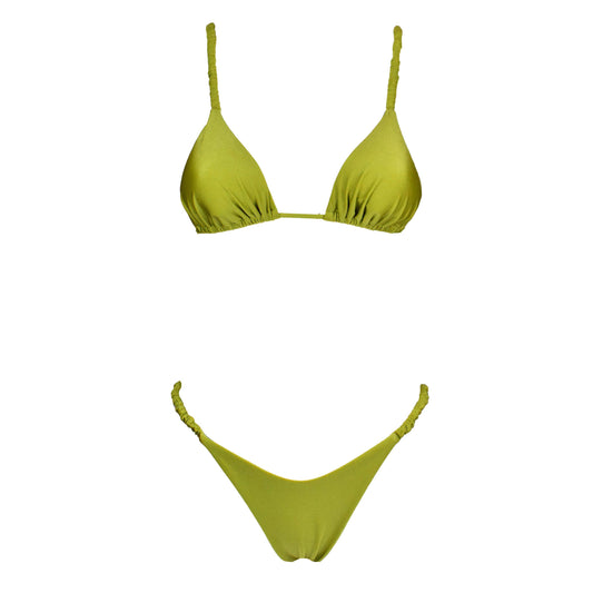 Triangolo Satin Scrunchies Wasabi