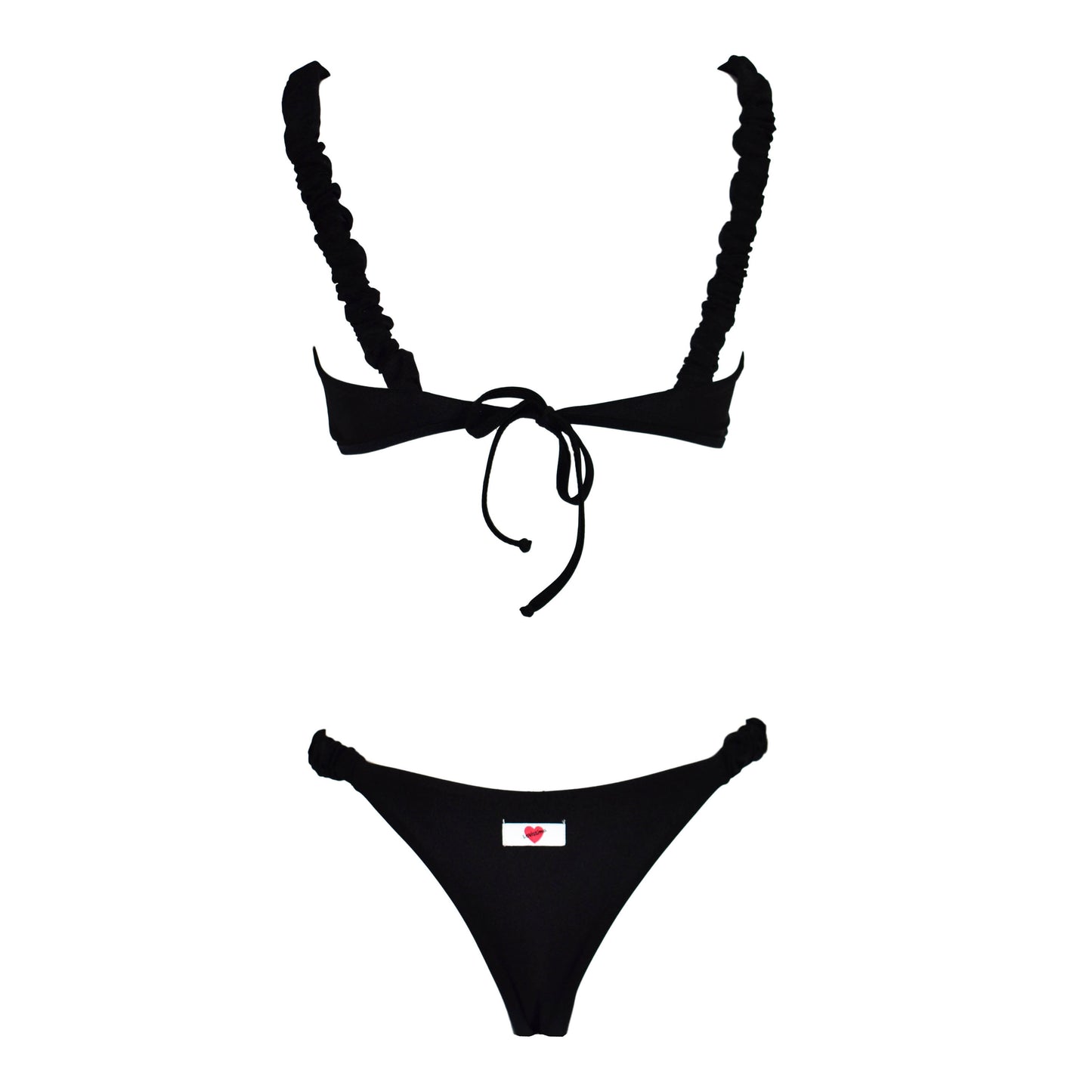 Corpetto Satin Scrunchies Black