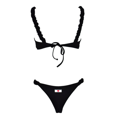 Corpetto Satin Scrunchies Black