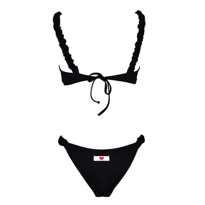 Corpetto Satin Scrunchies Black