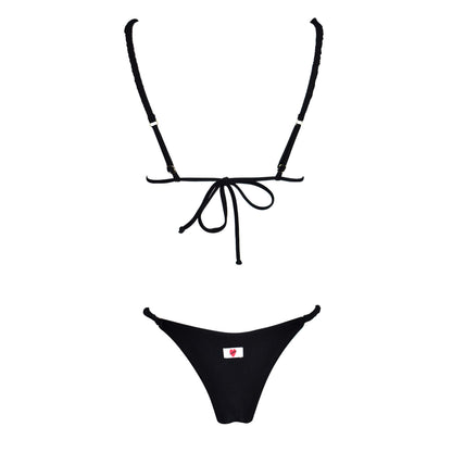 Triangolo Satin Scrunchies Black