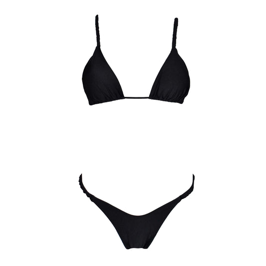 Triangolo Satin Scrunchies Black