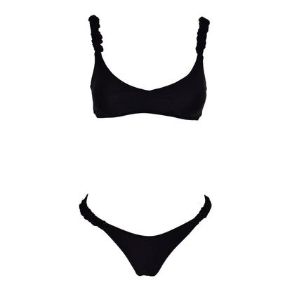 Corpetto Satin Scrunchies Black