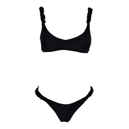 Corpetto Satin Scrunchies Black