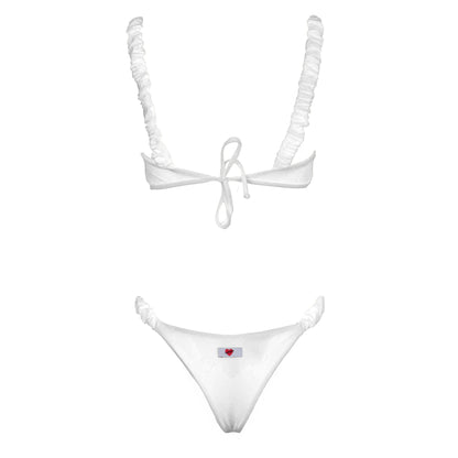 Corpetto Satin Scrunchies White