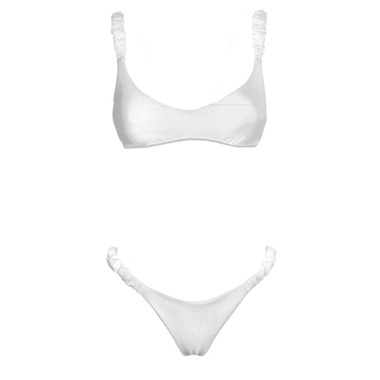 Corpetto Satin Scrunchies White