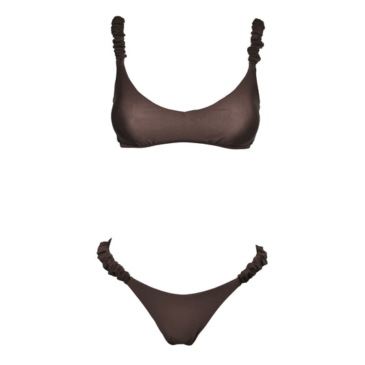 Corpetto Satin Scrunchies Dark Chocolate