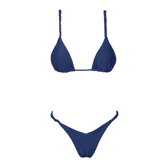 Triangolo Satin Scrunchies Night Blue
