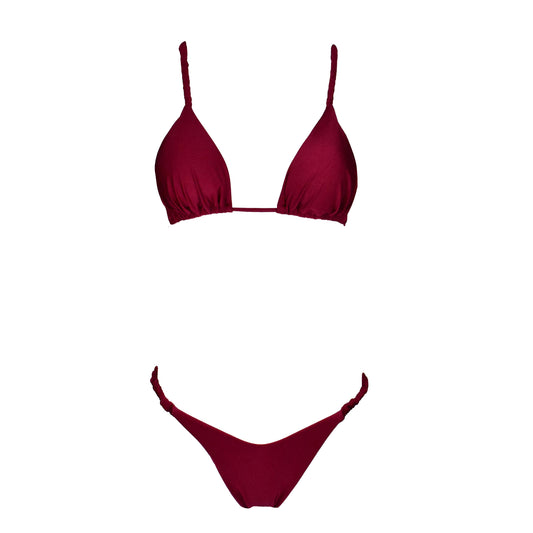 Triangolo Satin Scrunchies Sangria