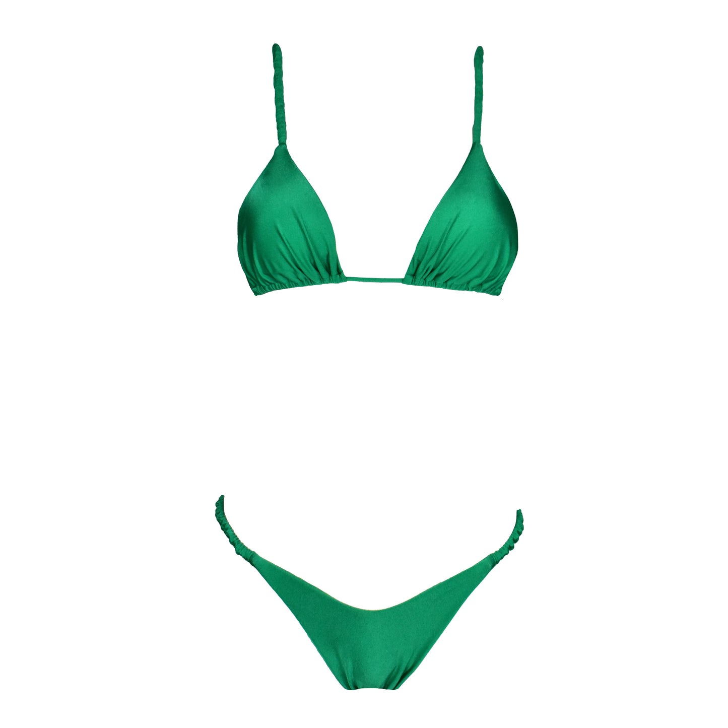 Triangolo Satin Scrunchies Smeraldo